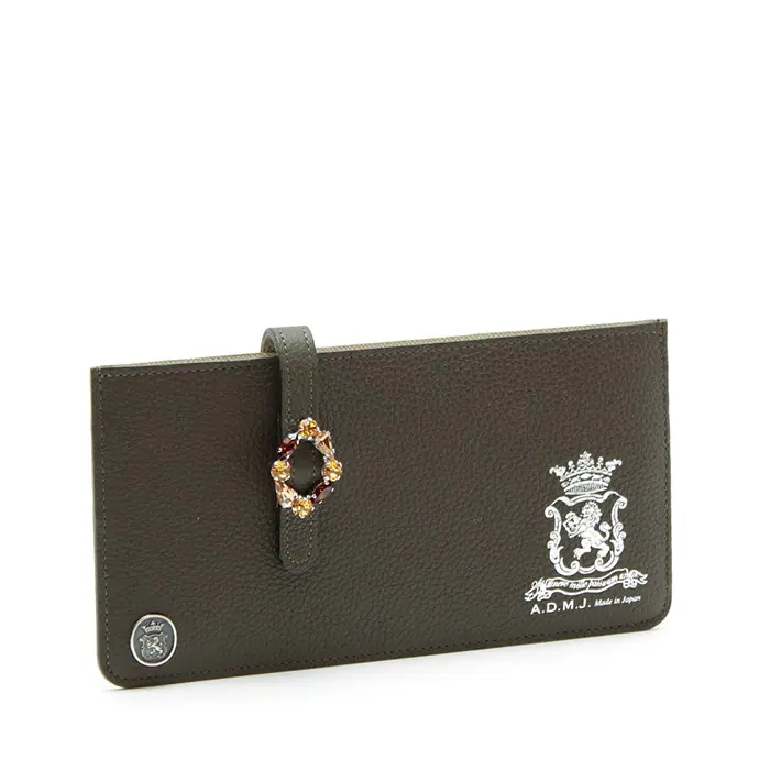 ADMJ エーディーエムジェイ モーツァルト ベルトモチーフ クリスタル付 長財布 FOREST
