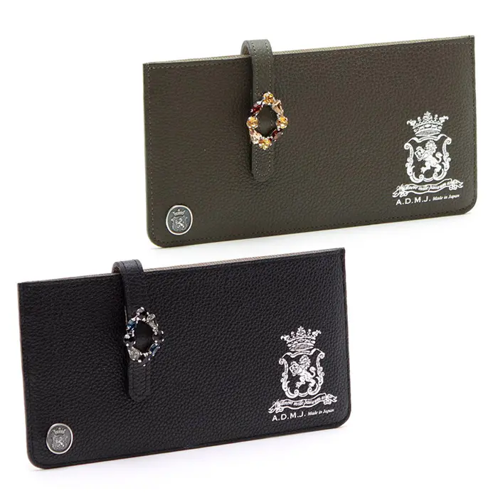 ADMJ エーディーエムジェイ モーツァルト ベルトモチーフ クリスタル付 長財布