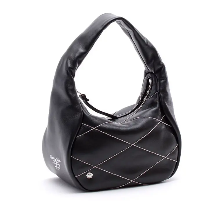 ADMJ エーディーエムジェイ ナッパレザー カットボールチェーン ワンショルダーS NERO