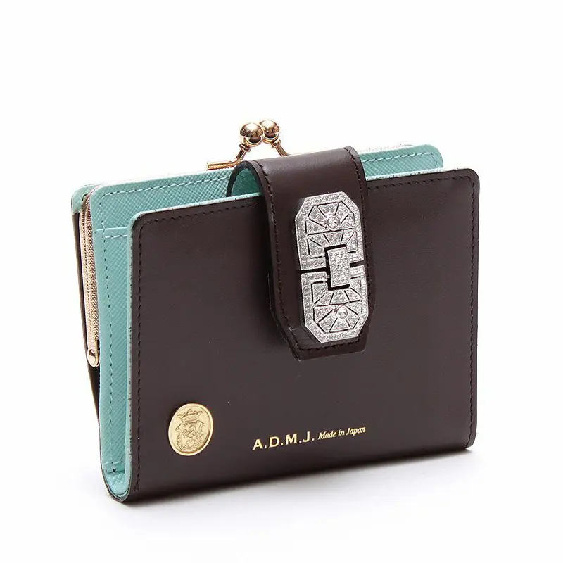 ADMJ エーディーエムジェイ SEVENTY LILLI 本革 アールデコ がま口 二つ折り財布