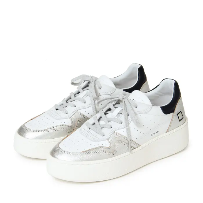 D.A.T.E. デイト STEP LAMINATED ローカットスニーカー WHITE-SILVER