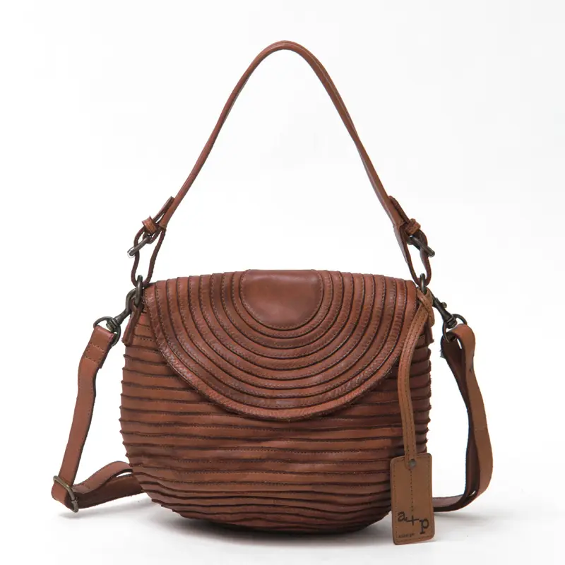 AL'X アレックス レザー 2way ハンドバッグ コニャック