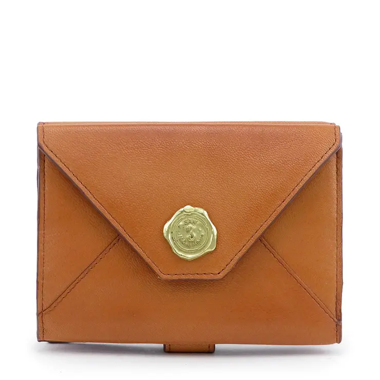 SAN HIDEAKI MIHARA サンヒデアキミハラ メール型 二つ折り 財布 オレンジ