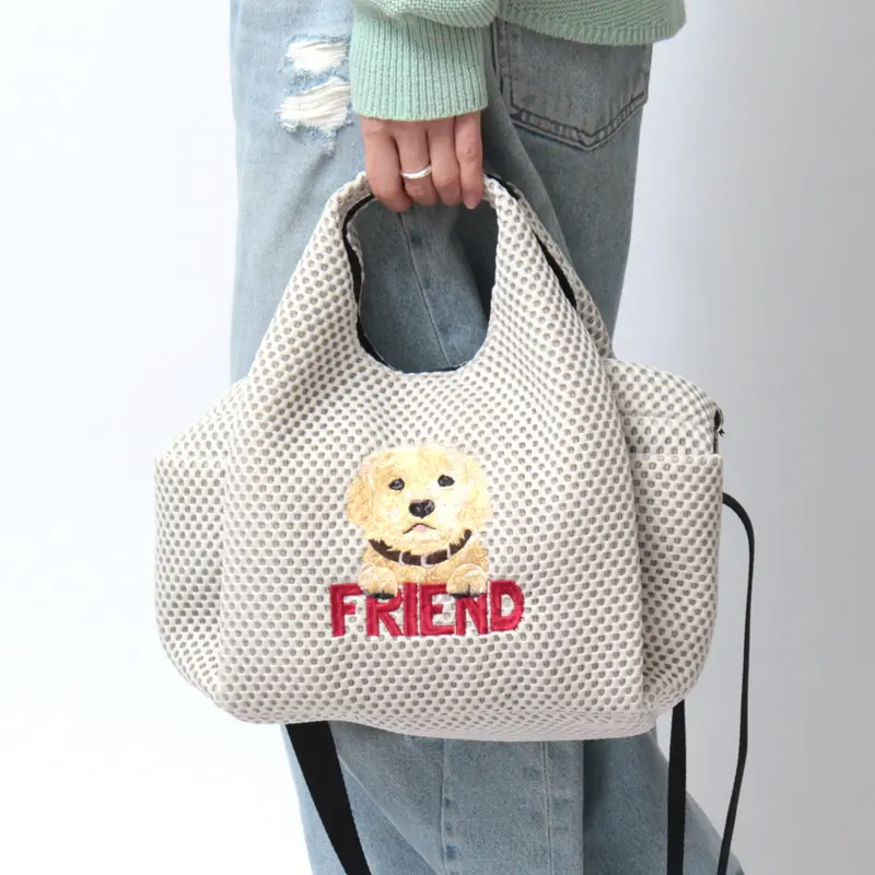 CHARUER シャルエ アニマル刺繍 メッシュ 2way トートバッグ