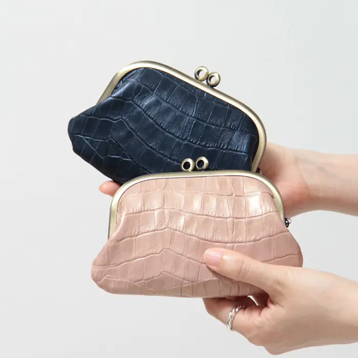 1 metre carre アンメートルキャレ パール加工 クロコ型押し がま口 ミニ財布