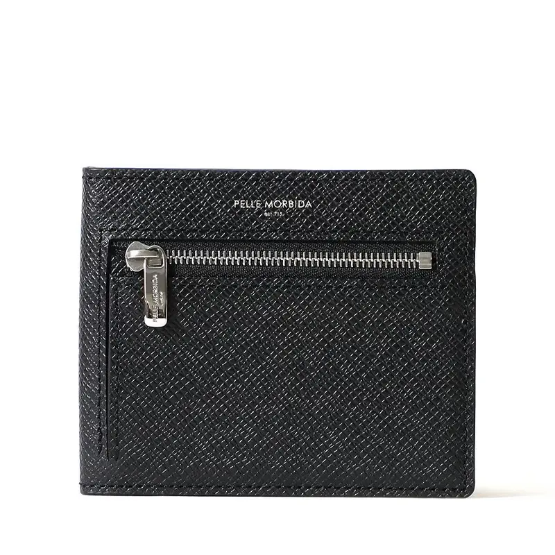 PELLE MORBIDA ペッレモルビダ BARCA レザー 二つ折り財布 BA329 ブラック