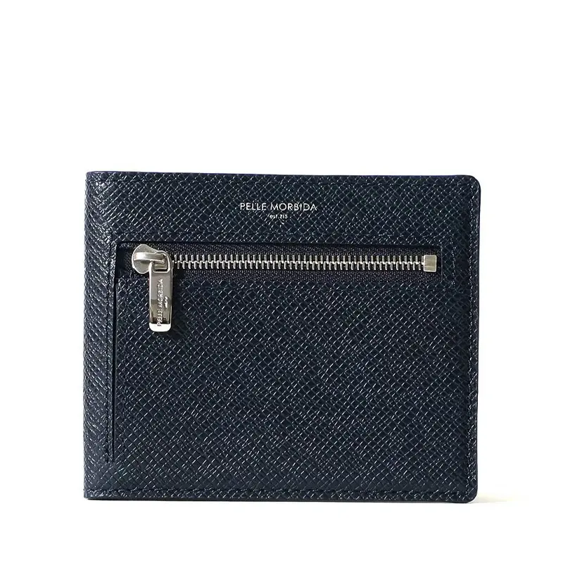 PELLE MORBIDA ペッレモルビダ BARCA レザー 二つ折り財布 BA329 ネイビー