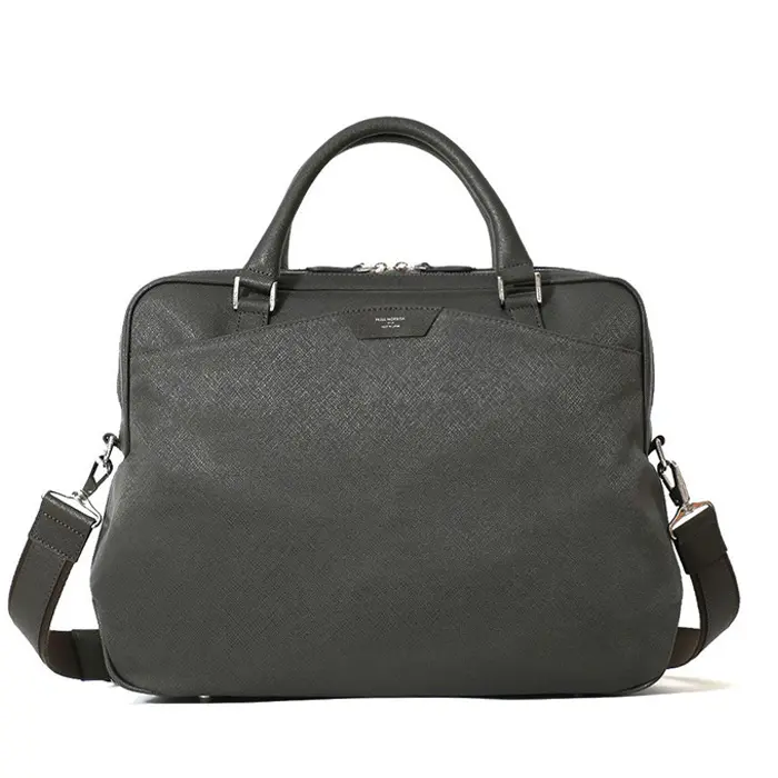 PELLE MORBIDA ペッレモルビダ Capitano リモンタナイロン ブリーフバッグ(2室タイプ) チャコールグレー