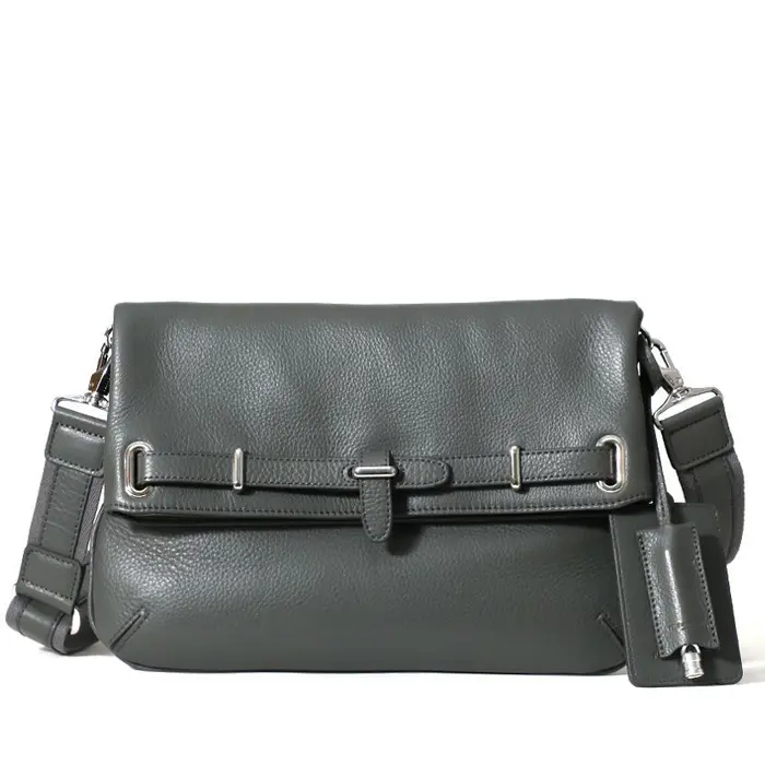 PELLE MORBIDA ペッレモルビダ Maiden Voyage シュリンクレザー クラッチバッグ チャコールグレー