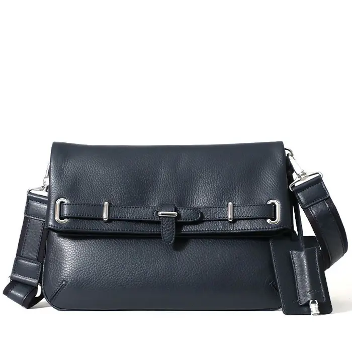 PELLE MORBIDA ペッレモルビダ Maiden Voyage シュリンクレザー クラッチバッグ ネイビー