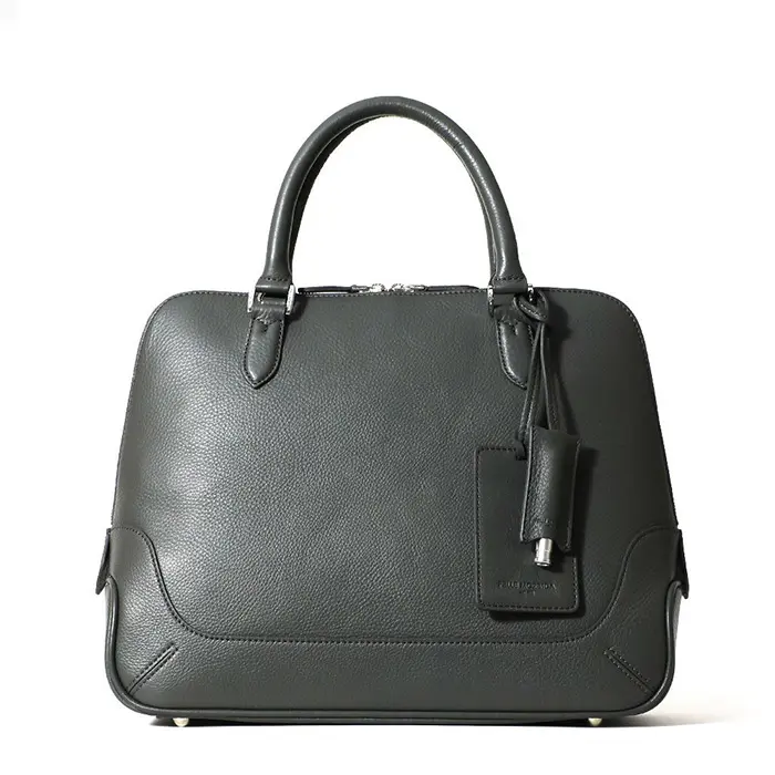 PELLE MORBIDA ペッレモルビダ Maiden Voyage シュリンクレザー ブガッティバッグ チャコールグレー