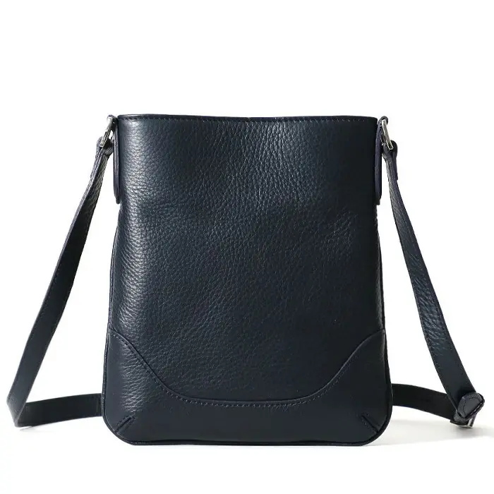 PELLE MORBIDA ペッレモルビダ Maiden Voyage シュリンクレザー ショルダーバッグ ネイビー