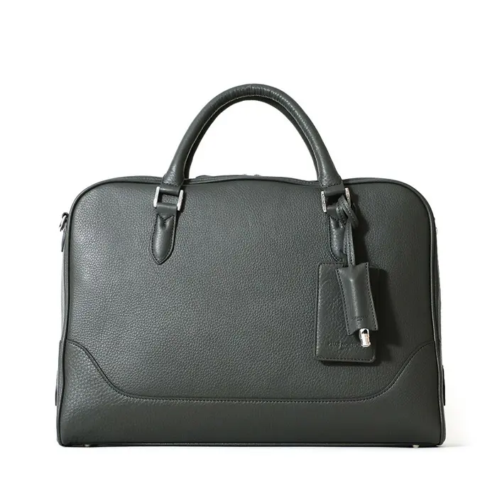 PELLE MORBIDA ペッレモルビダ Maiden Voyage シュリンクレザー ブリーフバッグ(1室タイプ) チャコールグレー