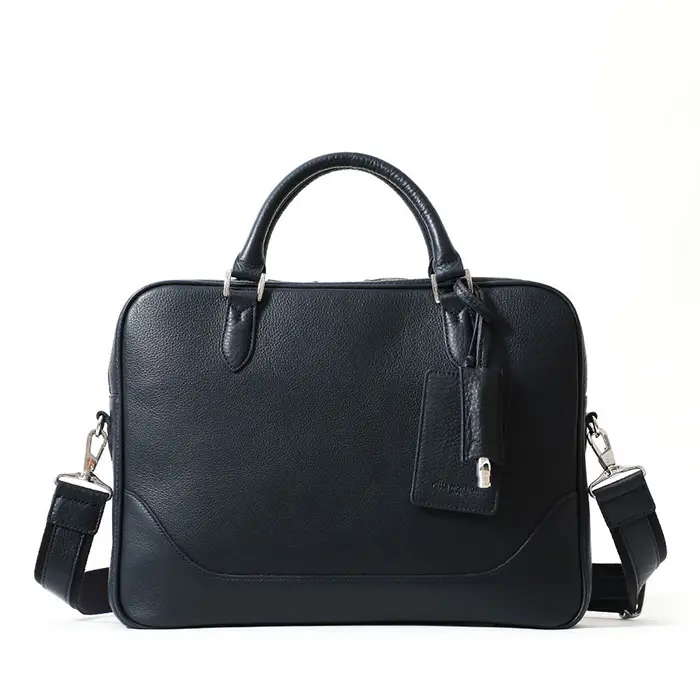 PELLE MORBIDA ペッレモルビダ Maiden Voyage シュリンクレザー ブリーフバッグ(1室タイプ) ネイビー