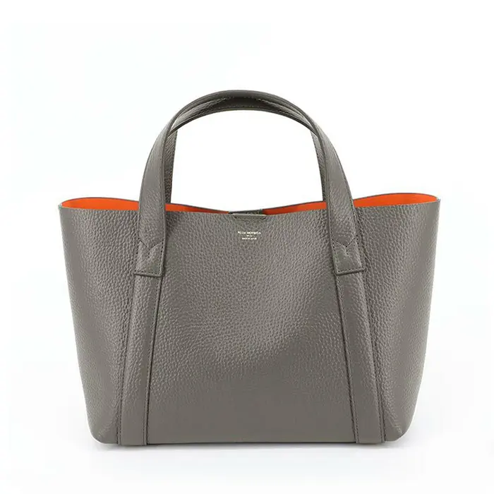 PELLE MORBIDA ペッレモルビダ Tela Marina ダブルフェイス ミニトートバッグ チャコールグレー