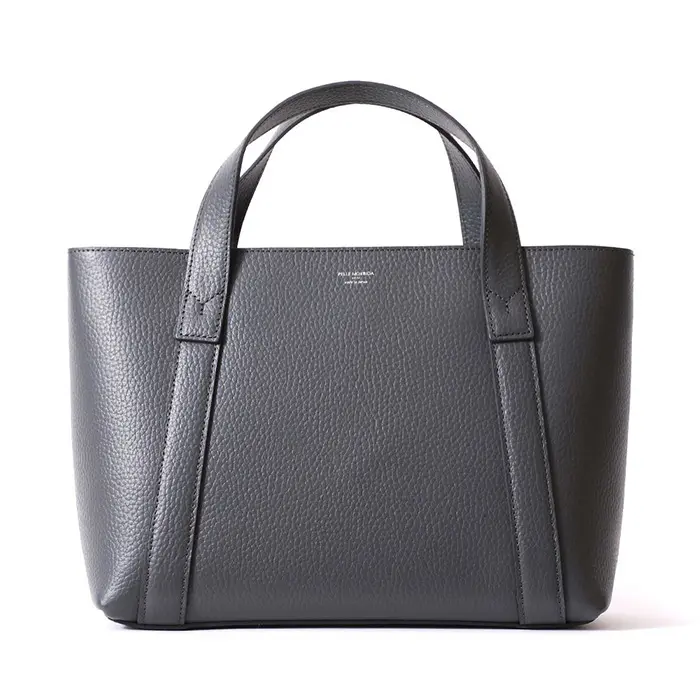 PELLE MORBIDA ペッレモルビダ Tela Marina ダブルフェイス ミニトートバッグ チャコールグレー