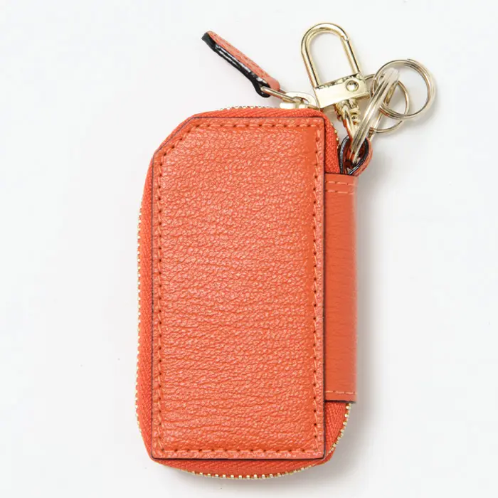 L'arcobaleno ラルコバレーノ ゴートレザー スマートキーケース ORANGE/WHITE