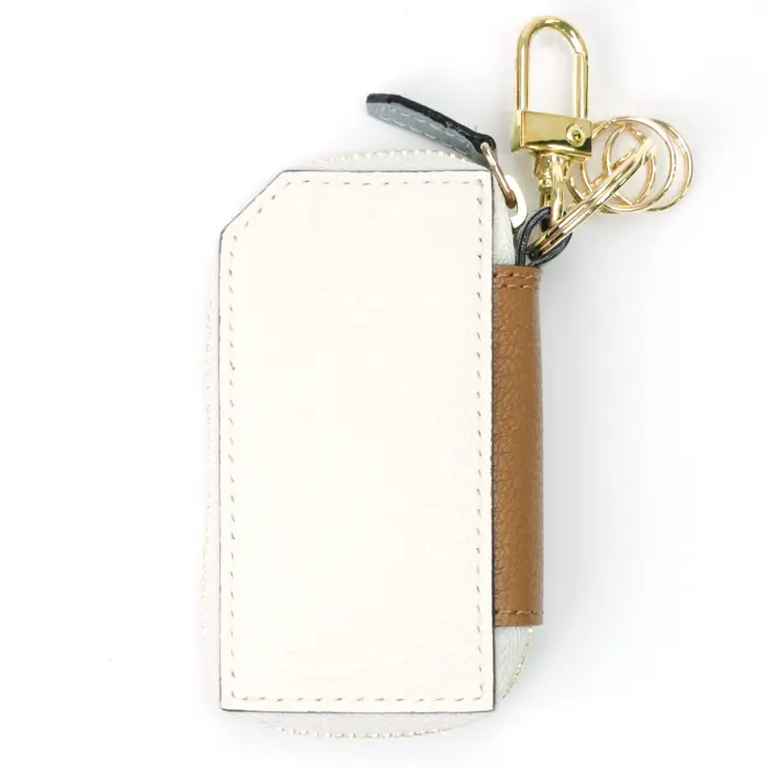L'arcobaleno ラルコバレーノ ゴートレザー スマートキーケース WHITE/MINT