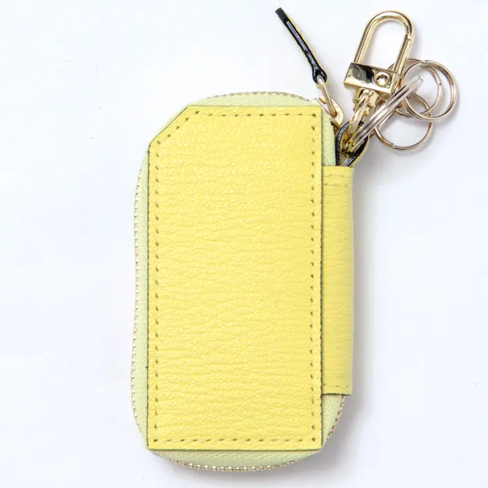 L'arcobaleno ラルコバレーノ ゴートレザー スマートキーケース YELLOW/GRAY