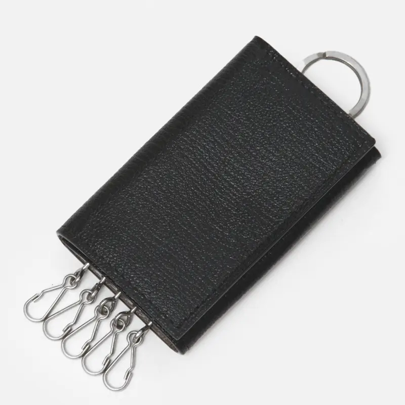 L'arcobaleno ラルコバレーノ ゴートレザー 3つ折り キーケース BLACK/GREY