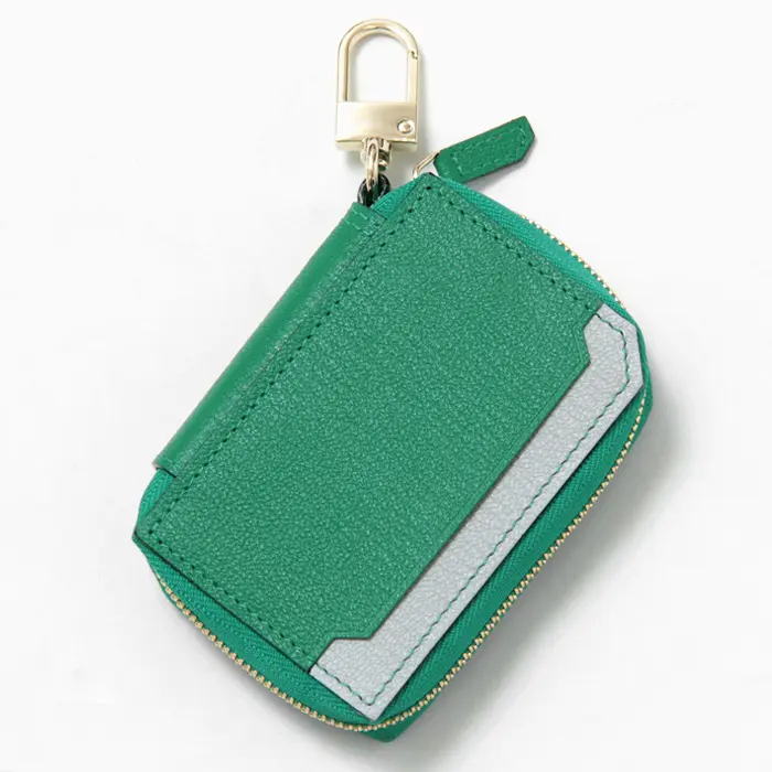 L'arcobaleno ラルコバレーノ ゴートレザー  スマートWキーケース PINE/ONICE