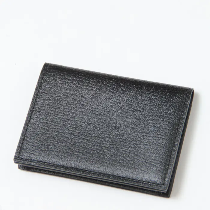 L'arcobaleno ラルコバレーノ ゴートレザー カードケース BLACK/BLACK