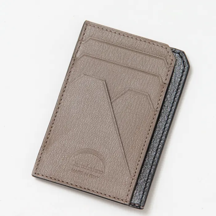 L'arcobaleno ラルコバレーノ ゴートレザー スマートミニウォレット BLACK/GRAY