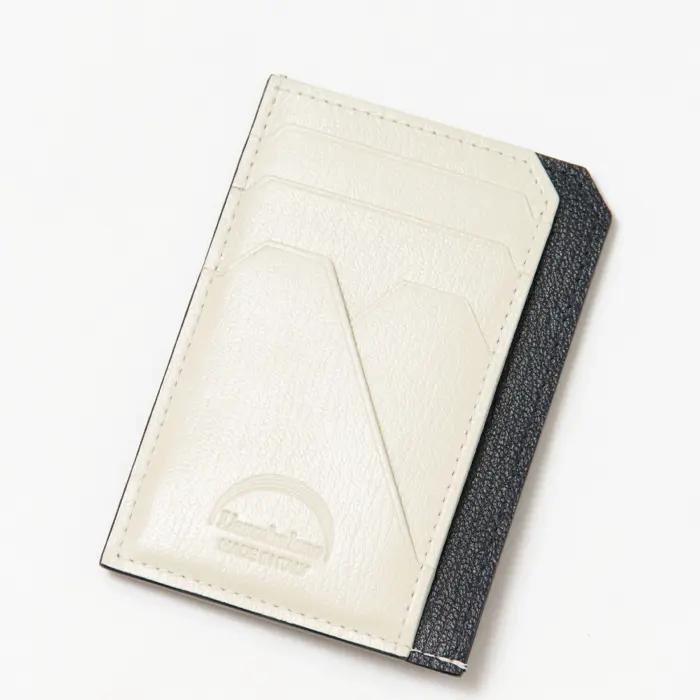 L'arcobaleno ラルコバレーノ ゴートレザー スマートミニウォレット NAVY/WHITE