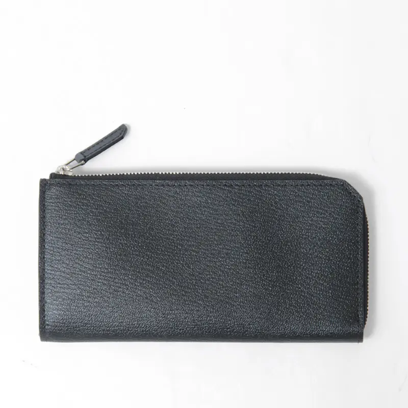L'arcobaleno ラルコバレーノ ゴートレザー スマート ロングウォレット BLACK/GRAY