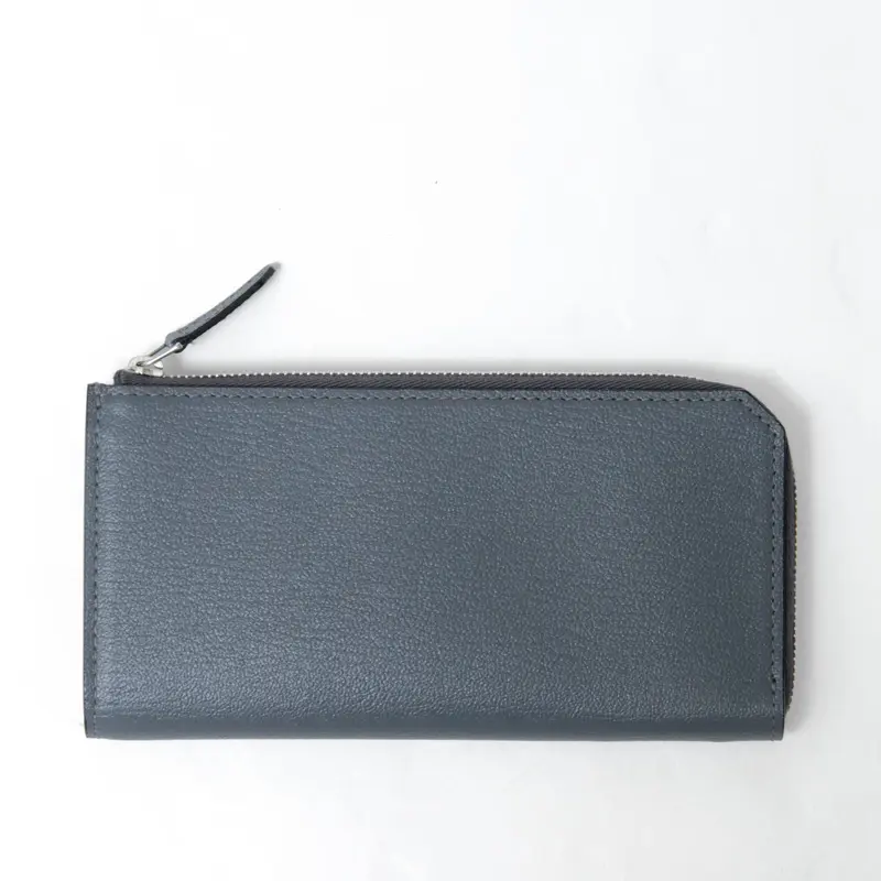 L'arcobaleno ラルコバレーノ ゴートレザー スマート ロングウォレット C.GRAY/CARAMEL