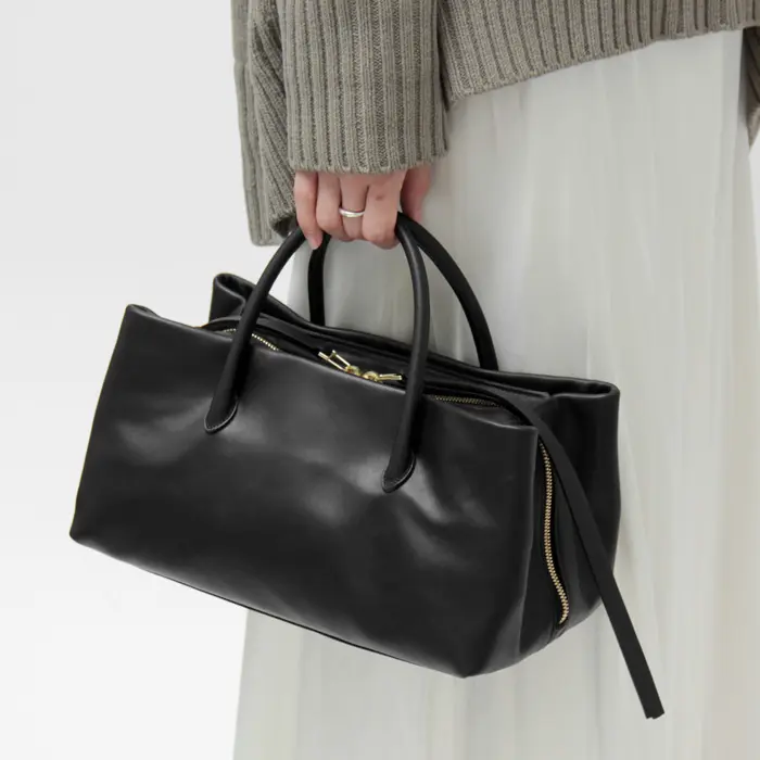 MARY AL TERNA メアリオルターナ RIKYU イタリアンカウレザー トートバッグ (M) BLACK