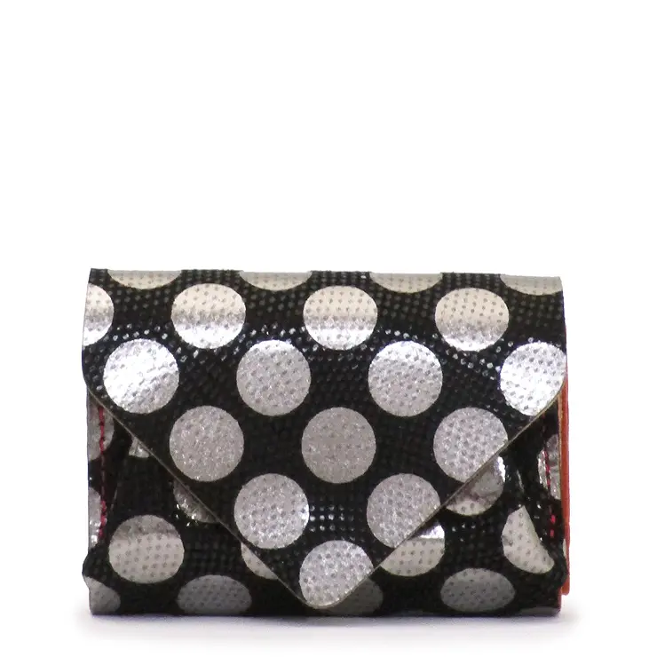 Carmine カーマイン 三つ折り財布 コンパクトウォレット ドット ブラック