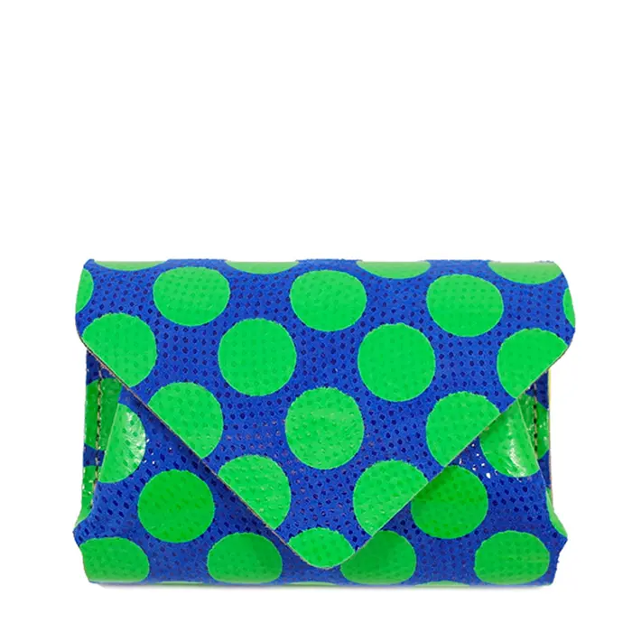 Carmine カーマイン ネオンドット 3つ折りコンパクト財布 ネオングリーン