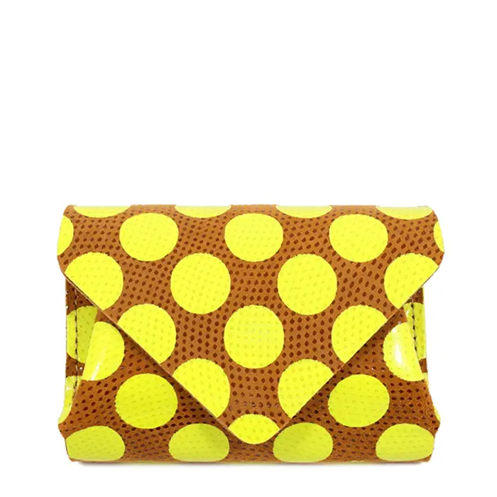 Carmine カーマイン ネオンドット 3つ折りコンパクト財布 ネオンイエロー