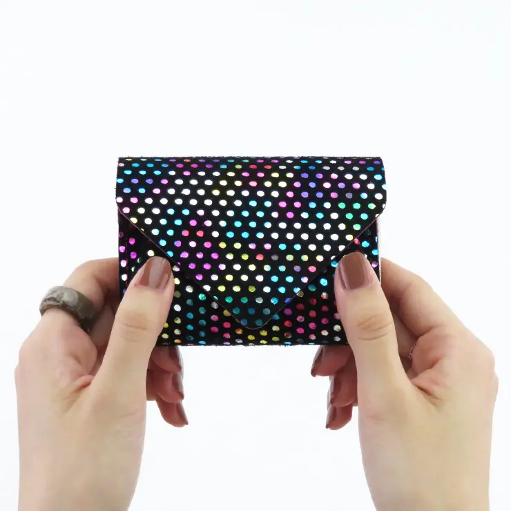 Carmine カーマイン Petit Dot メタリック ドット ミニ財布 ブラック