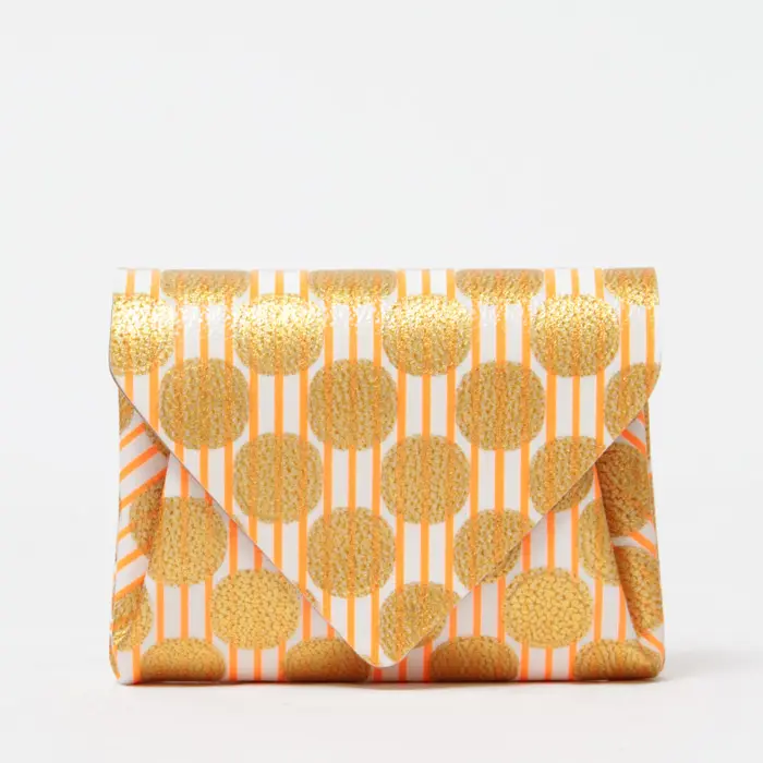 Carmine カーマイン Leather Mini Wallet Clear Dot Kotobuki コトブキ ミニウォレット ネオンオレンジ