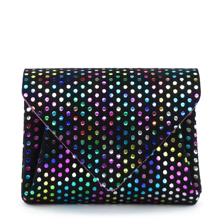 Carmine カーマイン Petit Dot メタリック ドット 折り財布 ブラック