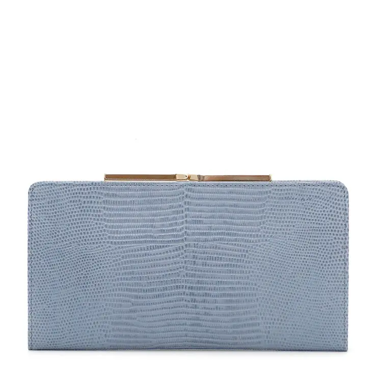 TOPKAPI トプカピ LUCIA ルチア リザード型押し がま口 長財布 ブルーグレー