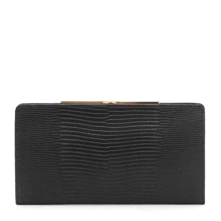 TOPKAPI トプカピ LUCIA ルチア リザード型押し がま口 長財布 ブラック