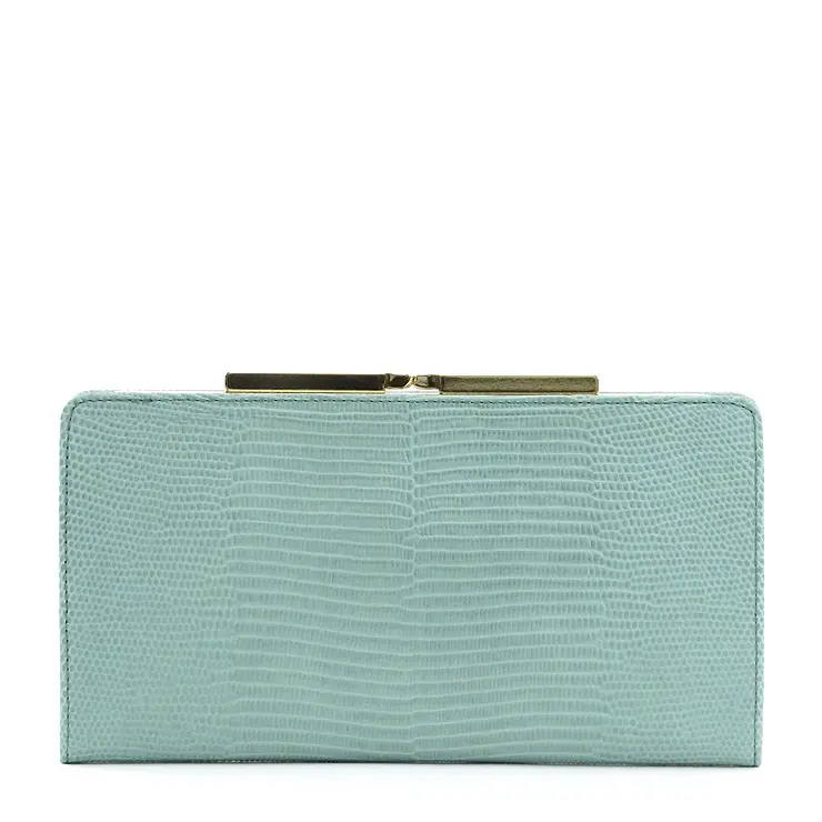 TOPKAPI トプカピ LUCIA ルチア リザード型押し がま口 長財布 ミントグリーン