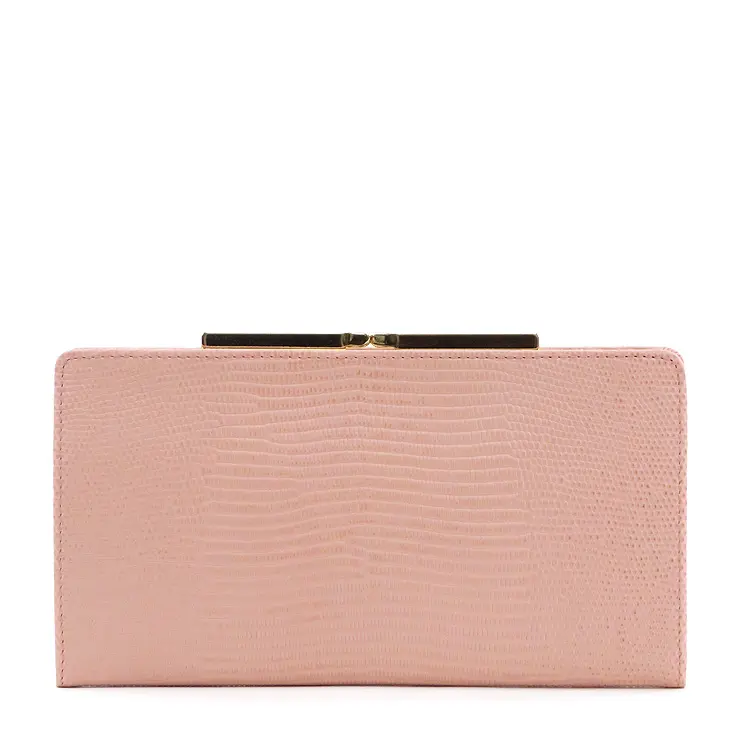 TOPKAPI トプカピ LUCIA ルチア リザード型押し がま口 長財布 ピンクグレー