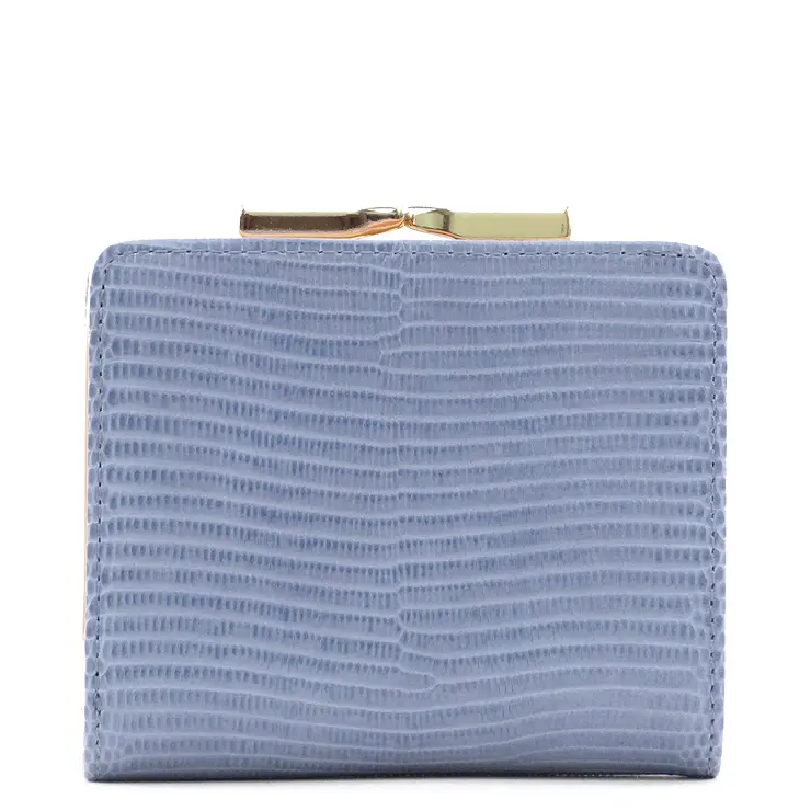TOPKAPI トプカピ LUCIA ルチア リザード型押し がま口 二つ折り財布 ブルーグレー