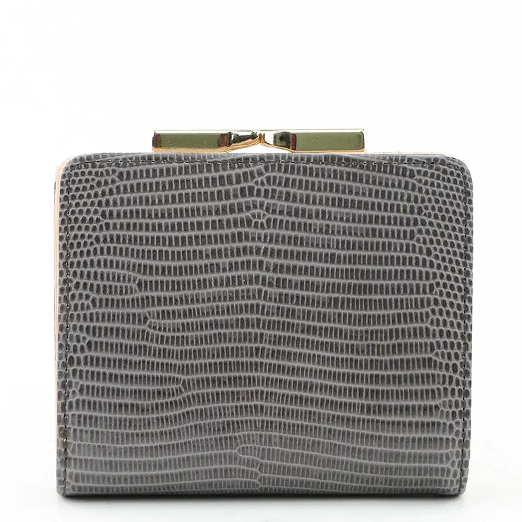 TOPKAPI トプカピ LUCIA ルチア リザード型押し がま口 二つ折り財布 ミディアムグレー