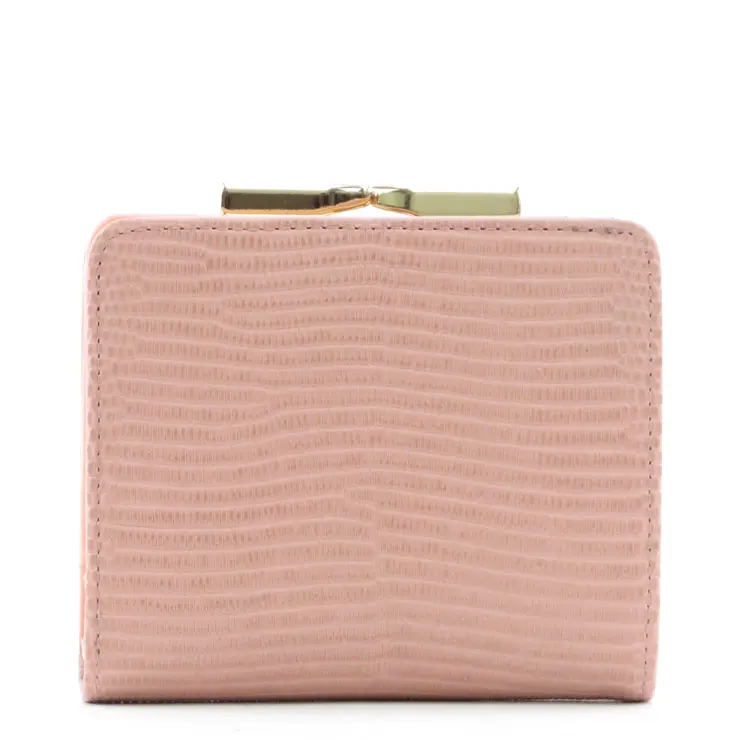 TOPKAPI トプカピ LUCIA ルチア リザード型押し がま口 二つ折り財布 ピンクグレー