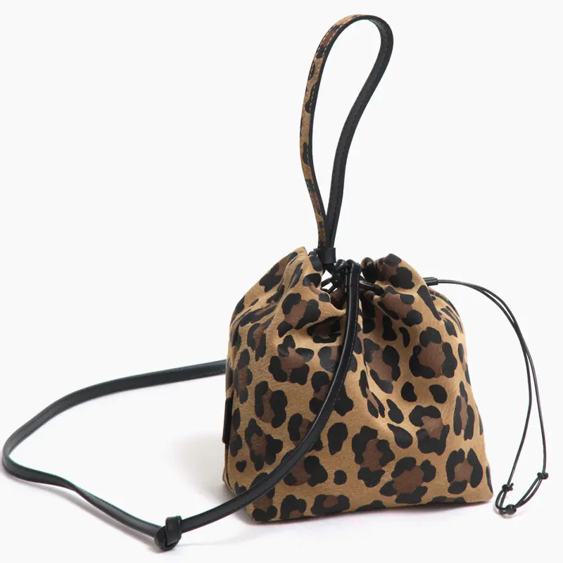 TESSEN CREATION テッセンクリエーション BASIC POUCH S  ピッグスエード 2wayハンドバッグ LEOPARD