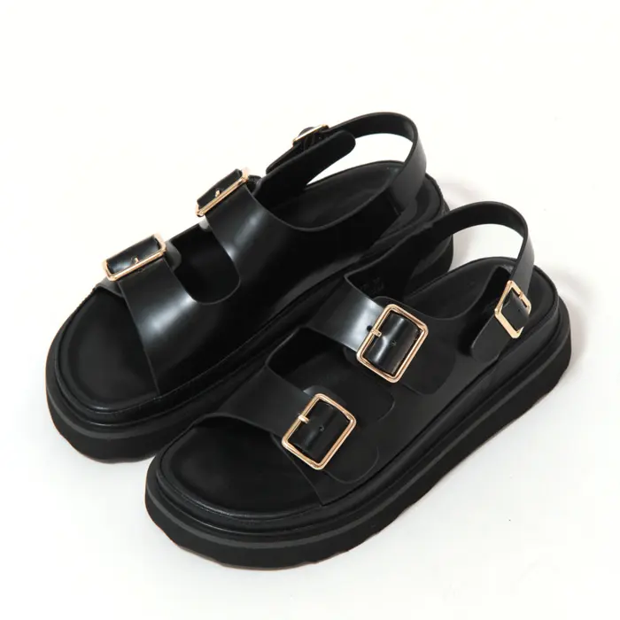 MOHI モヒ ゴールドバックル   2BELTサンダル BLACK/GOLD