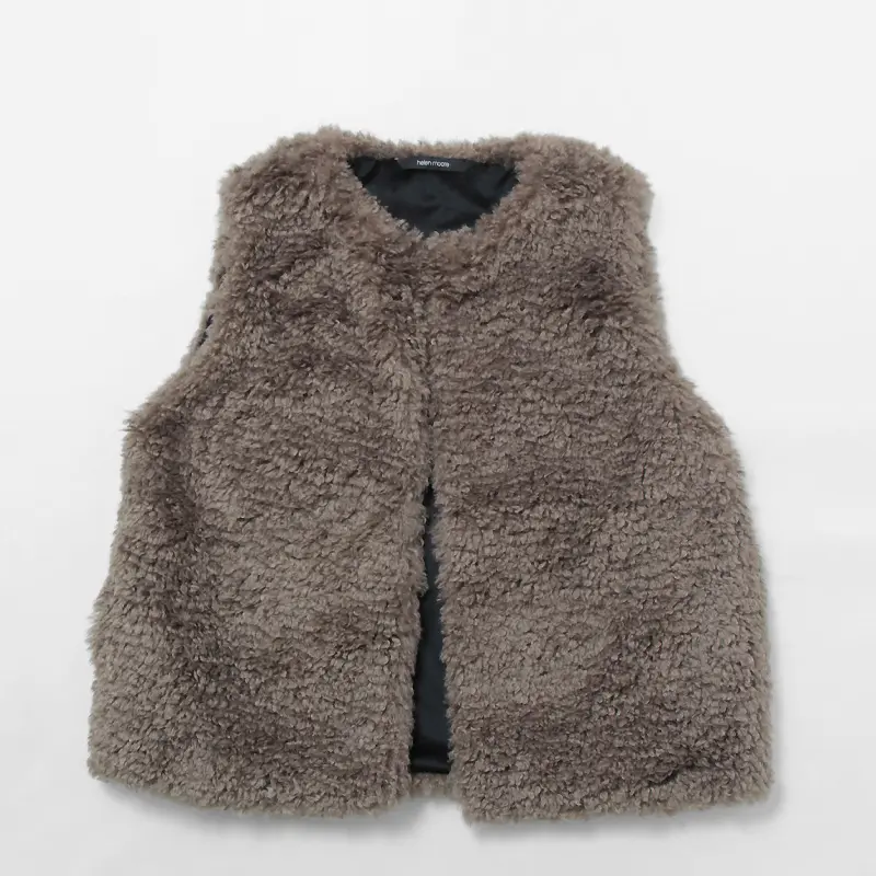helen moore ヘレン ムーア CLASSIC GILET フェイクシープスキン ジレ TAUPE