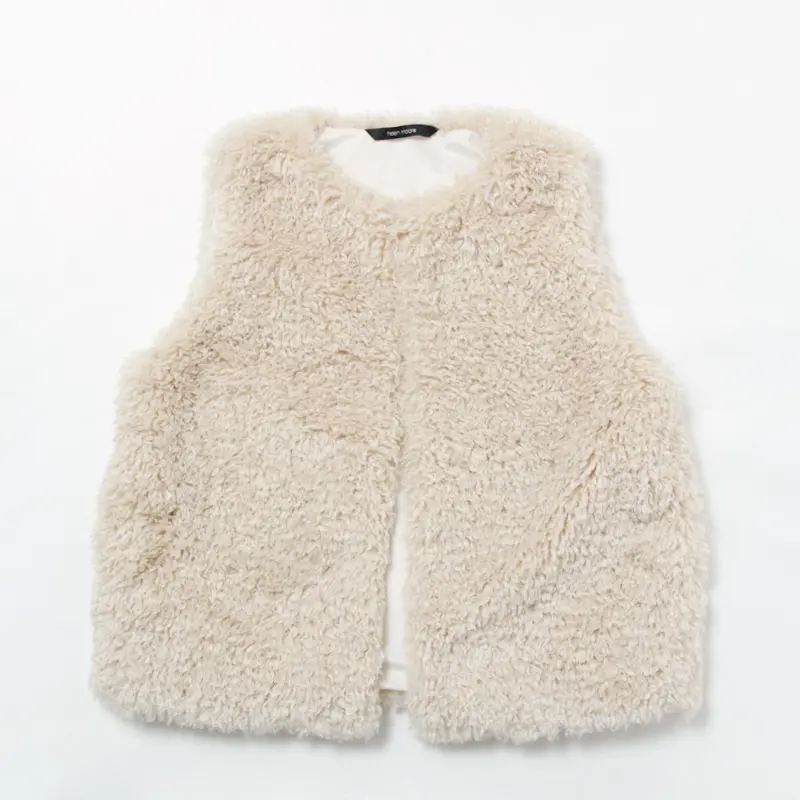 helen moore ヘレン ムーア エコムートン ジレ GILET CREAM