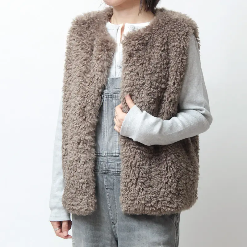 helen moore ヘレン ムーア フェイクシープスキン ジレ GILET