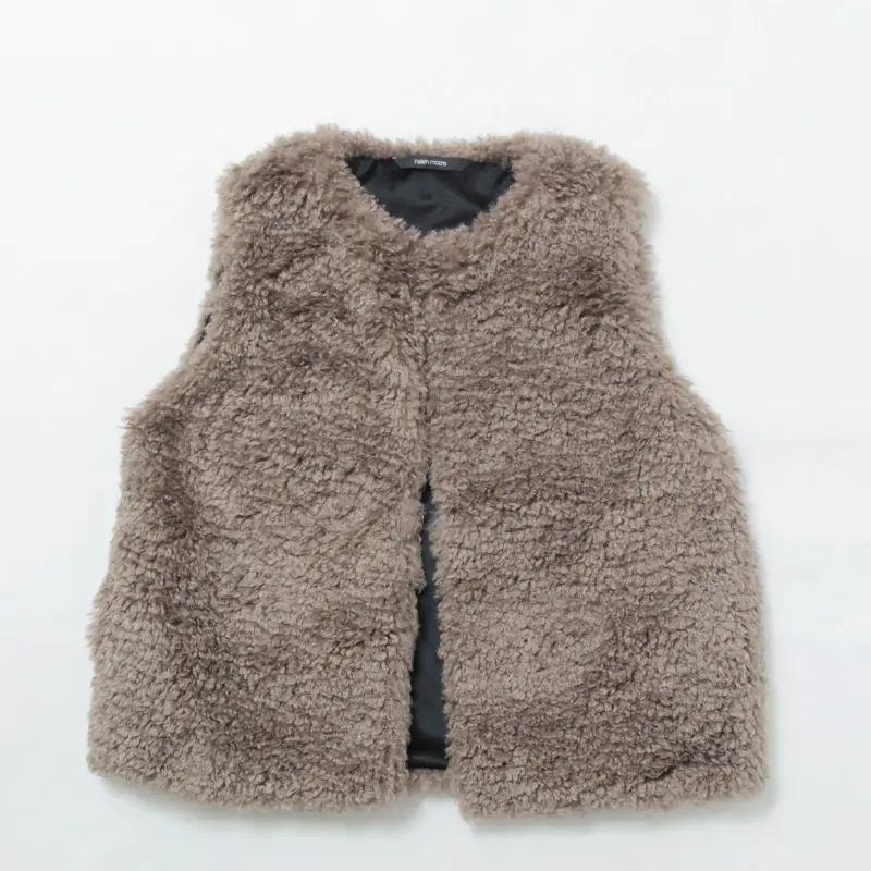helen moore ヘレン ムーア エコムートン ジレ GILET TAUPE